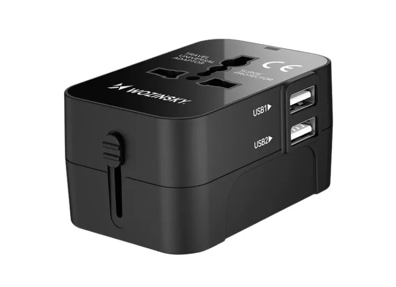 Wozinsky Travel Charger Travel Adapter Universal 24W 2X USB-A Black