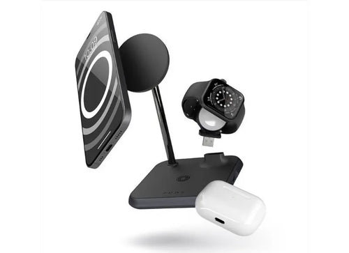 ZENS (4IN1) WIRELESS CHARGER 2x10W - (ALUMINUM,BLACK)