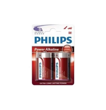 PHILIPS POWER ALKALINE BATTERY 1.5V - D / LR20 (2τεμ.)