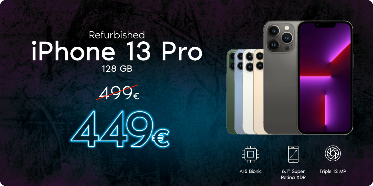 iPhone 13 Pro 128GB Refurbished Ατσάλινη αντοχή. Κινηματογραφικές λήψεις. - TheFixers - Black Friday Deals