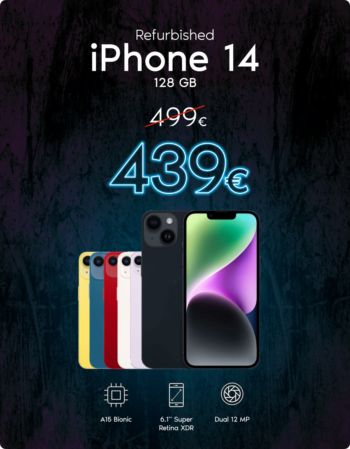 iPhone 14 128GB Refurbished Η δύναμη που πάντα ήθελες. Σε χρώμα που αγαπάς.- TheFixers - Black Friday Deals